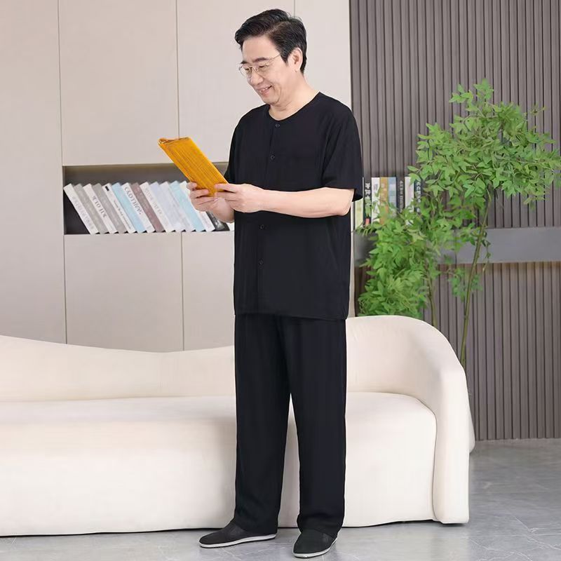 D91 포켓이 있는 블랙 팬츠