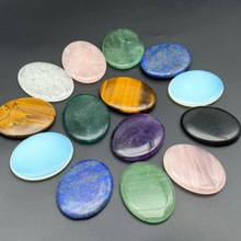 工厂跨境热销天然半宝石玉石粉水晶莹石青金薄片logo刻字饰品摆件