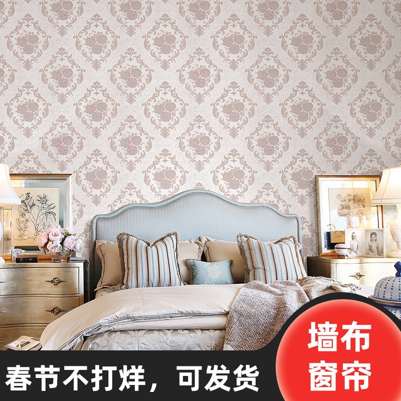 高精密大提花墙布 无缝墙布壁布卧室客厅奢华3D立体浮雕SZ-F