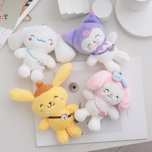 Sanrio series plush pendant 14cm school bag backpack plush toy pudding dog cute plush doll wholesale