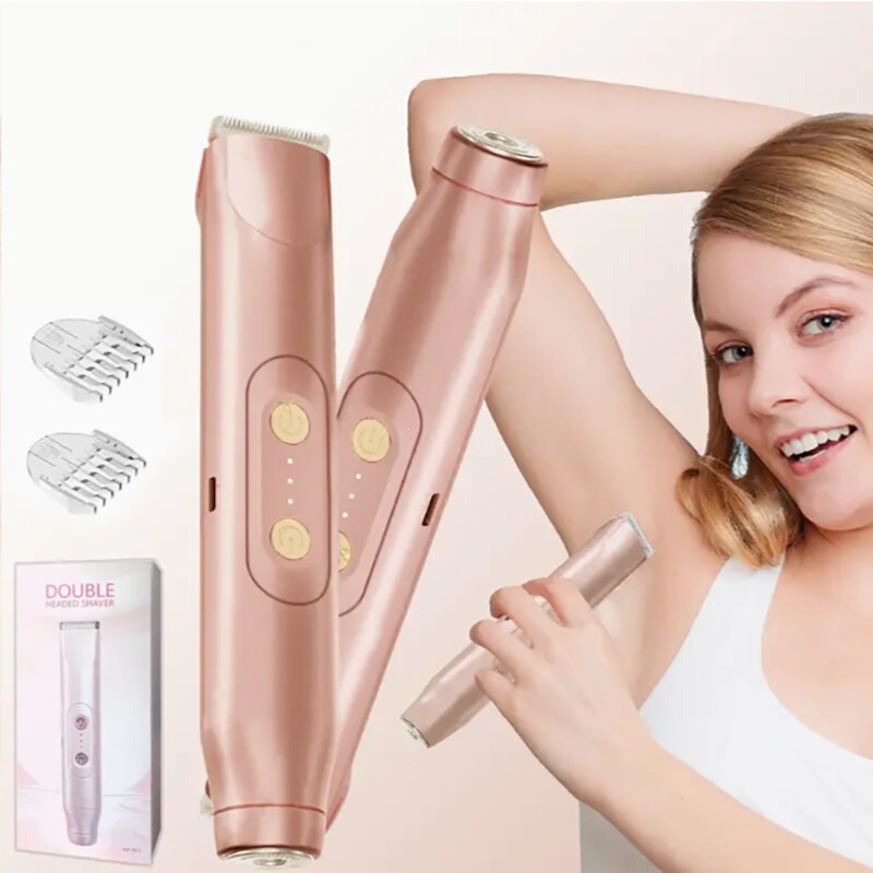 Cross-Border New Model Electric Hair Remover, Dual-Head Full-Body Shaver, Women's Private Area Rechargeable Shaver, Portable Hot-Selling Item
