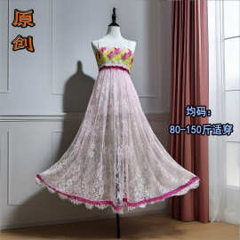 原创法式甜美纯欲花朵网纱吊带连衣裙2026春夏新款收腰显瘦仙女裙