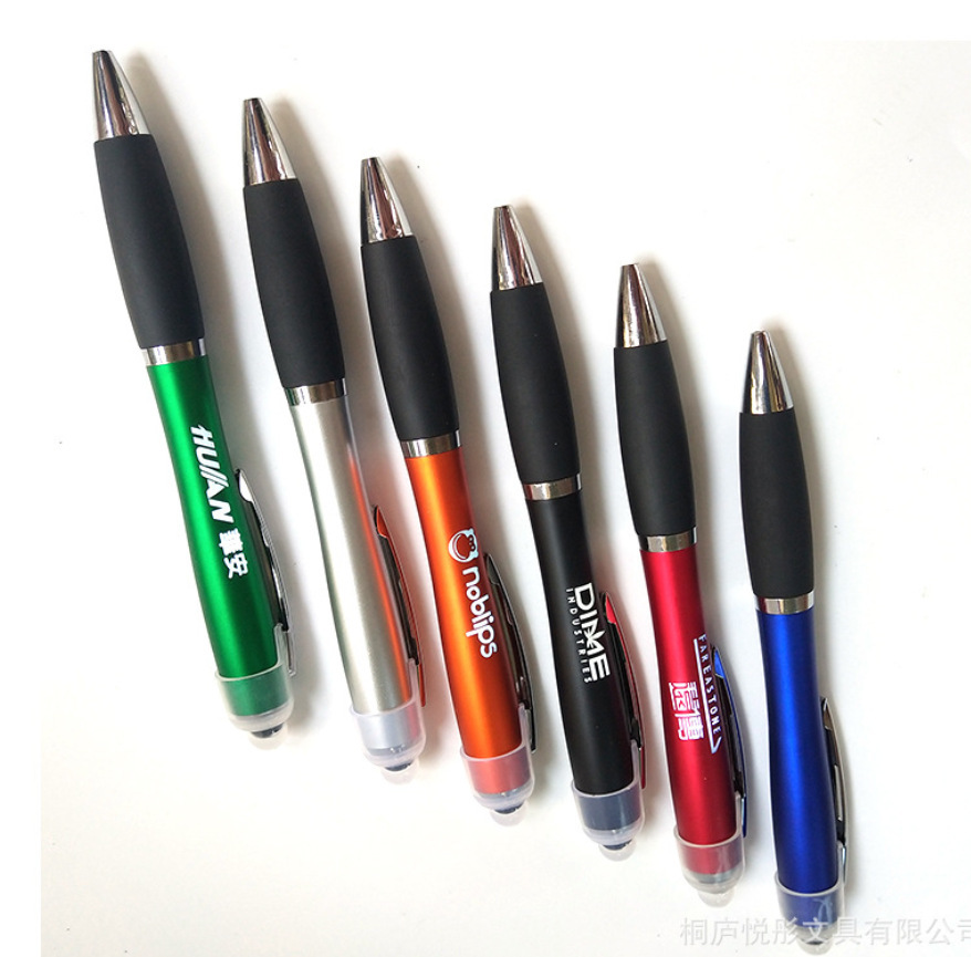 Pluma de plástico pluma táctil bolígrafo pluma de aceite logotipo multicolor opcional papelería publicidad Prensa de la pluma