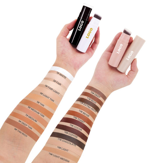 Cross-border in stock Waterproof No Makeup Face Concealer Stick Brightening Three-dimensional Contour 2-in -1 Face Repair Stick with Brush