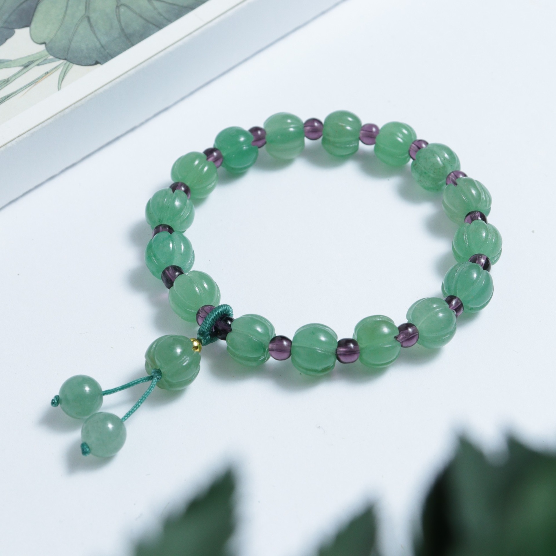 Tianshan al por mayor calabaza verde oro jade pulsera puls