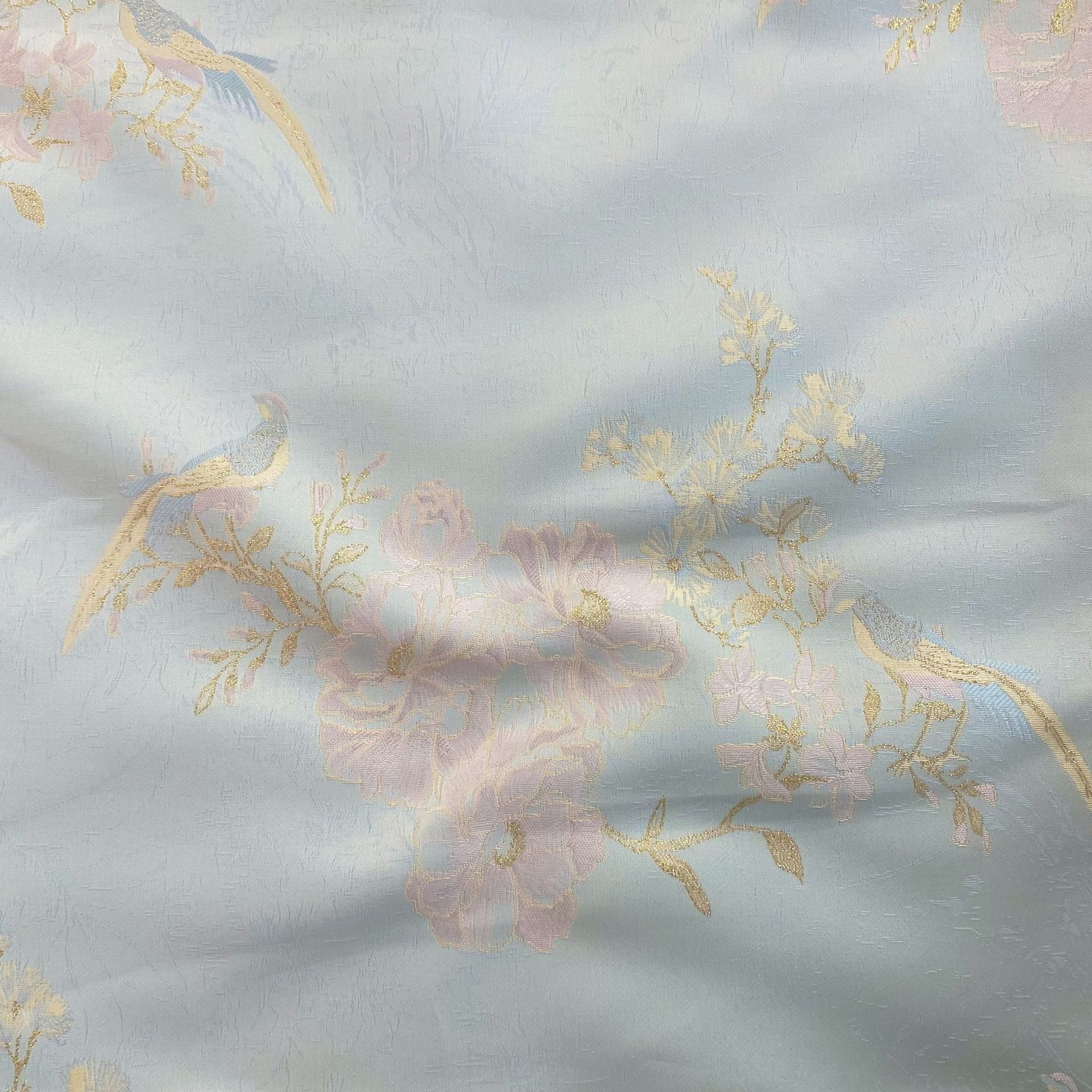 《花鸟》2024新款新中式国风马面裙提花面料旗袍包包马甲