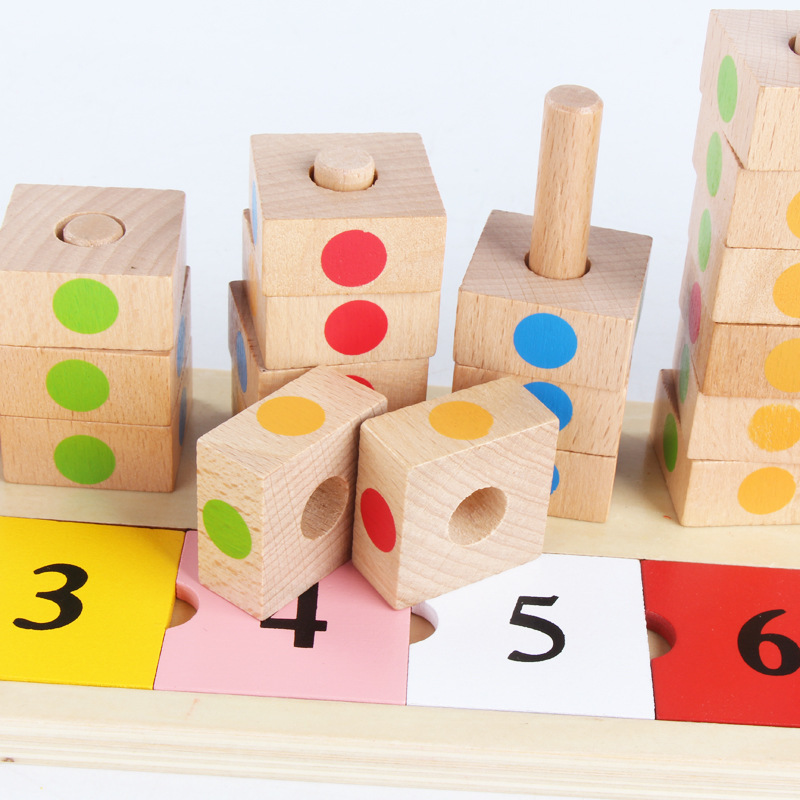 Montessori educación temprana material didáctico de madera jardín infantil Arco Iris tablero digital a juego cognitivo logarítmico tablero juguetes educativos para niños