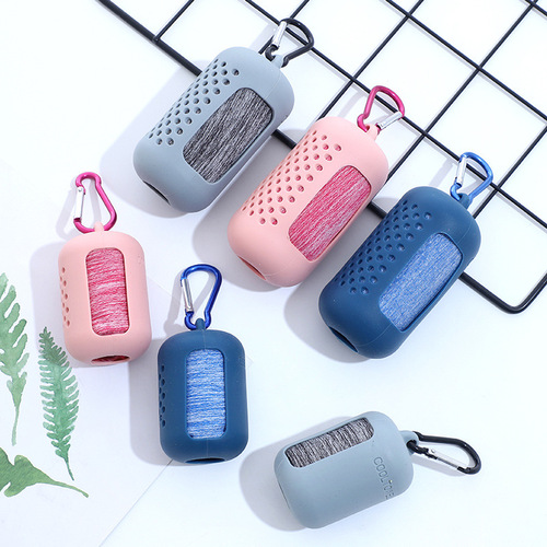 Cold-feeling sports towel, portable towel towel, outdoor cycling cooling ice towel, sweat-absorbing silicone packaging, available for group purchase