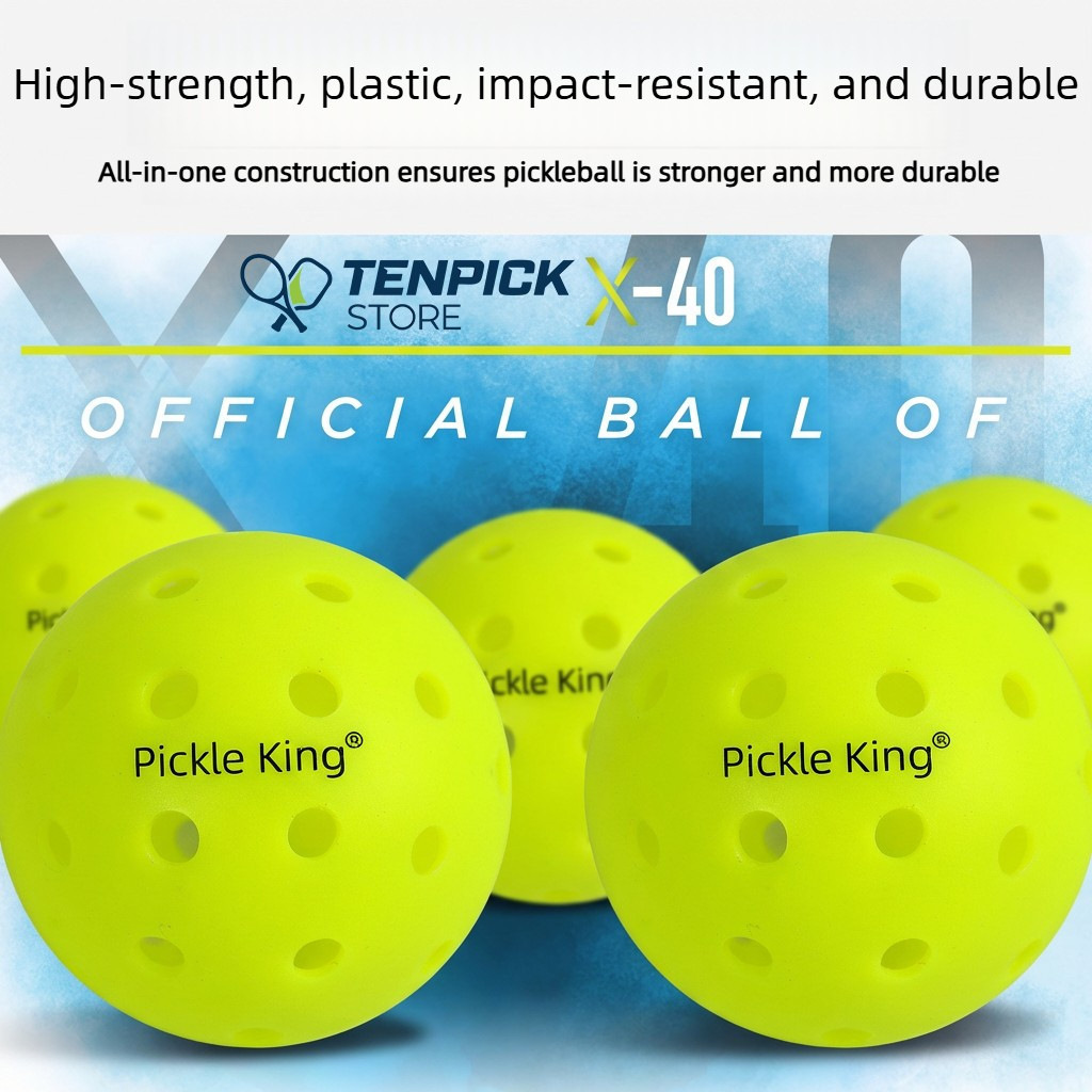Special 40-hole pickleball ball, molded in one piece, for outdoor training and competition, high elasticity and durability