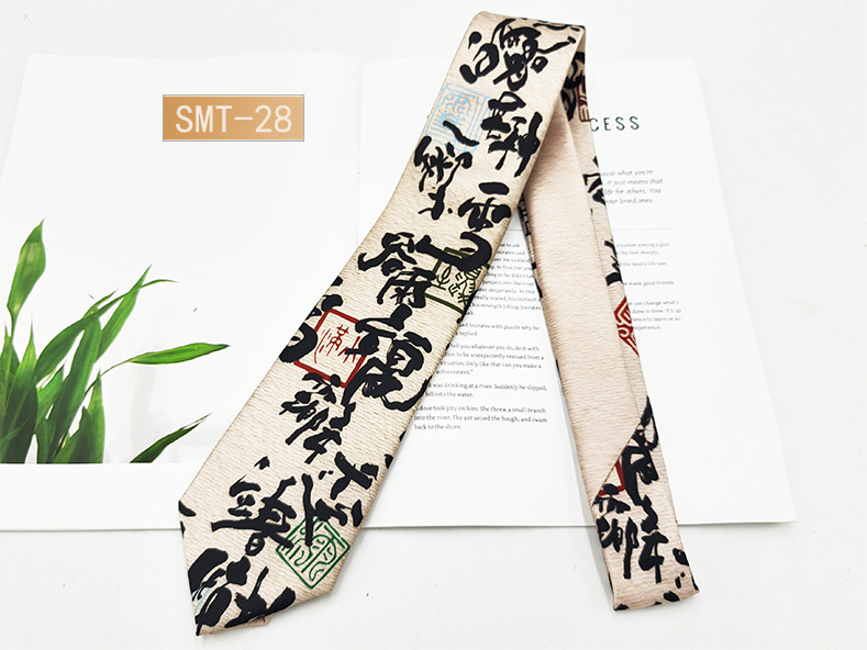 Fabricante spot impresión digital corbata de hombre estilo de Hong Kong moda retro casual animal divertido hecho a mano estilo 8cm