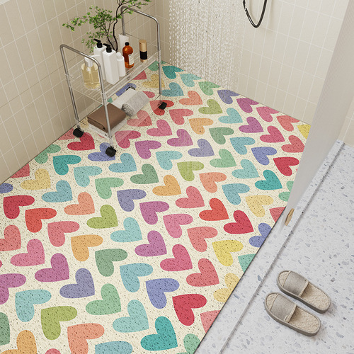Long strip silk ring ground mat bathroom anti-slip mat toilet anti-slip mat trendy grid silk ring mat bathroom waterproof pad