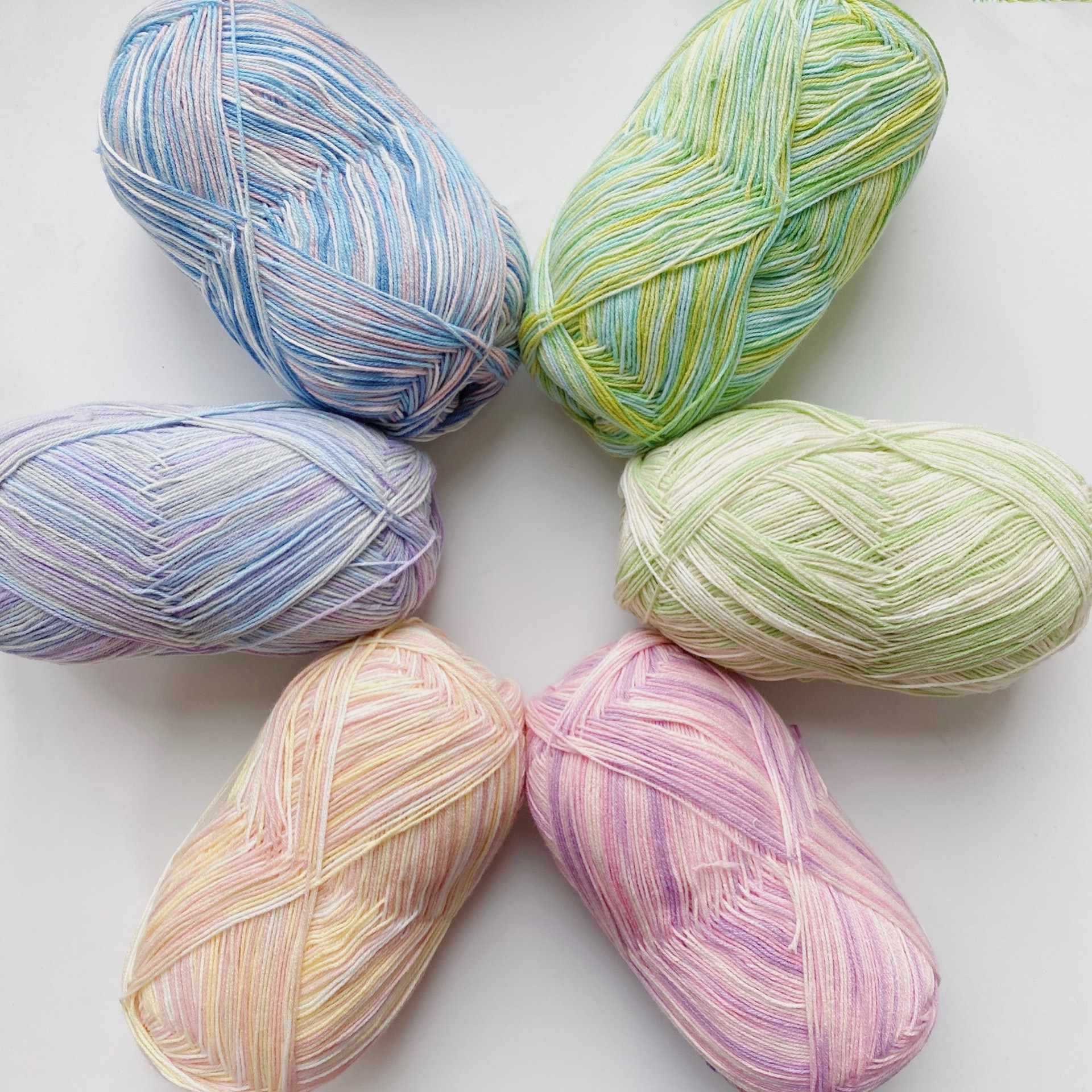 毛线宝宝毛衣外套新手练习织围巾柔软不扎其他段染线 手工编织批