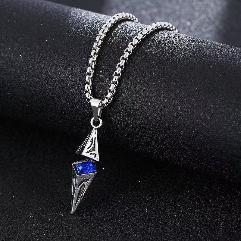 Star-Shaped Zircon High-End Geometric Necklace for Men, Trendy and Stylish Ins Pendant, Minimalist and Cool Men's Accessory