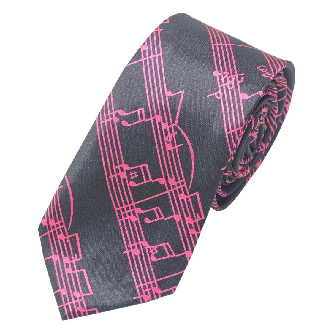 Cinco líneas de música nota corbata estudiantes masculinos y femeninos fabricante hecho a mano en stock estilo coreano brillante de seda corbata 5cm estrecho