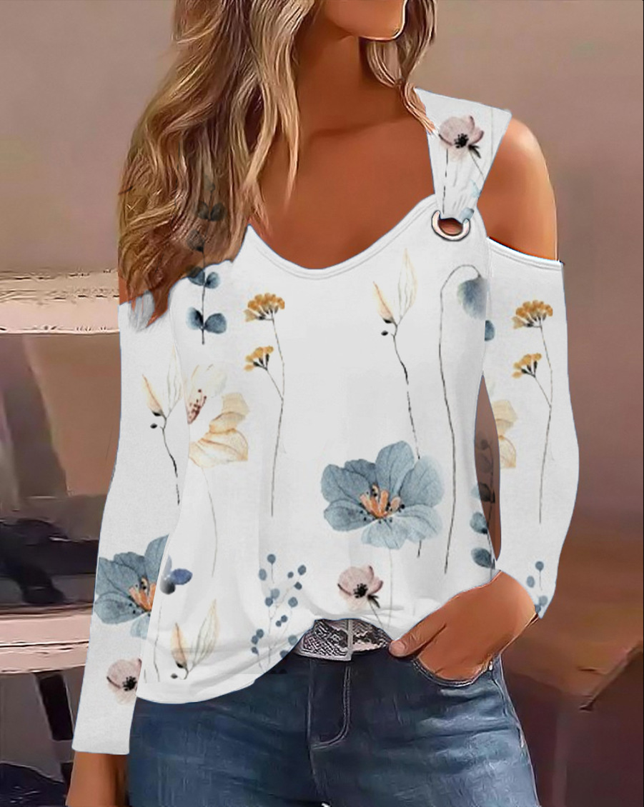 Regular Sleeve Sleeve Type Polyester Fabric Type Wholesale Women's Casual Printing Long Sleeve Blouses