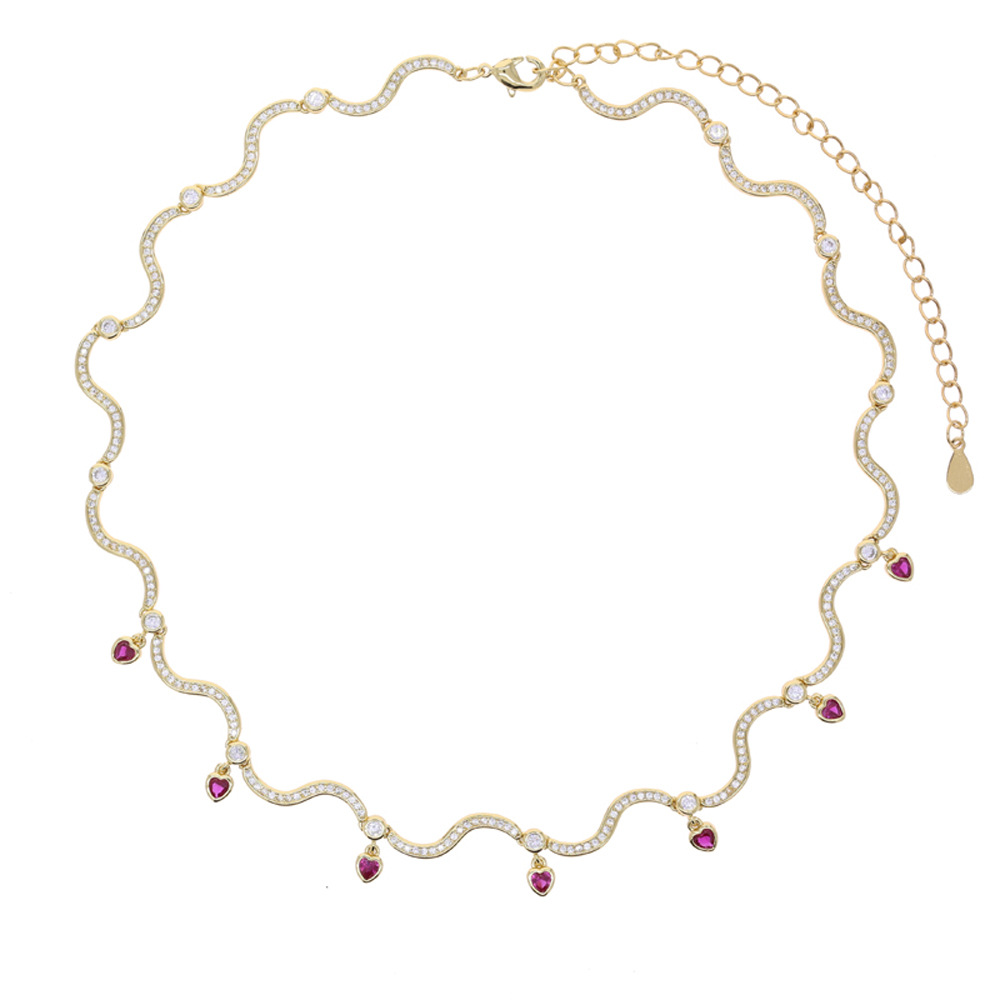 Collana con zircone a goccia donna catena geometrica elegante_voghion.com
