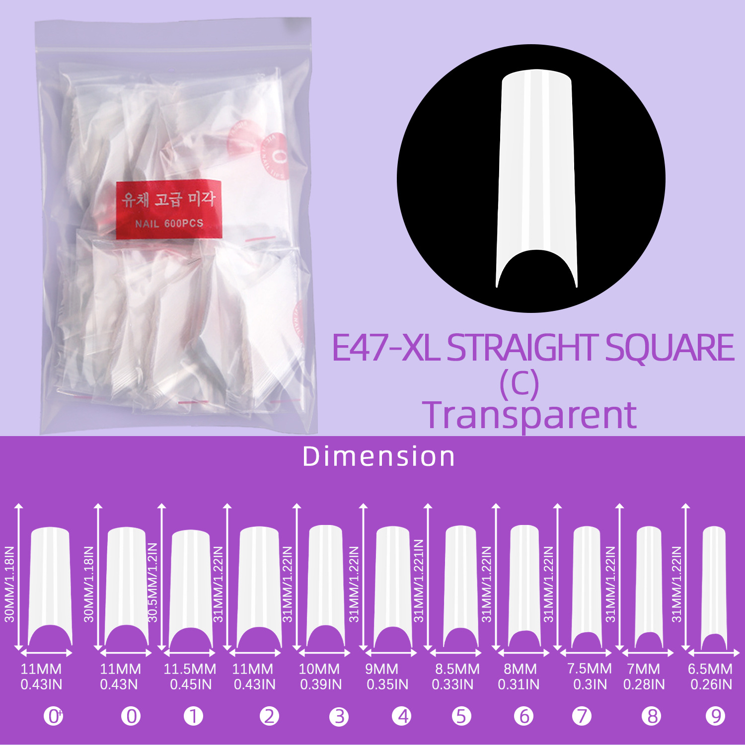 Tubo de agua alargado clavo 550 piezas natural