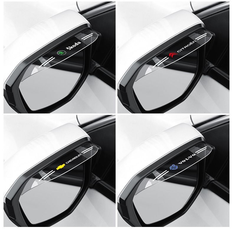 Car Rearview Mirror Rain Shield Clip-On Rain Guard Reflective Rearview Mirror Window Rainproof Dustproof Rain Shield