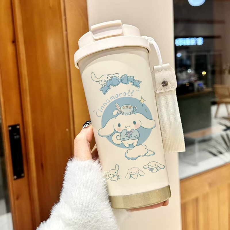 304ステンレス製スズラン保温カップ、可愛いコーヒーカップ、高見えする女性用携帯車載カップ、漫画風ウォーターカップ|undefined