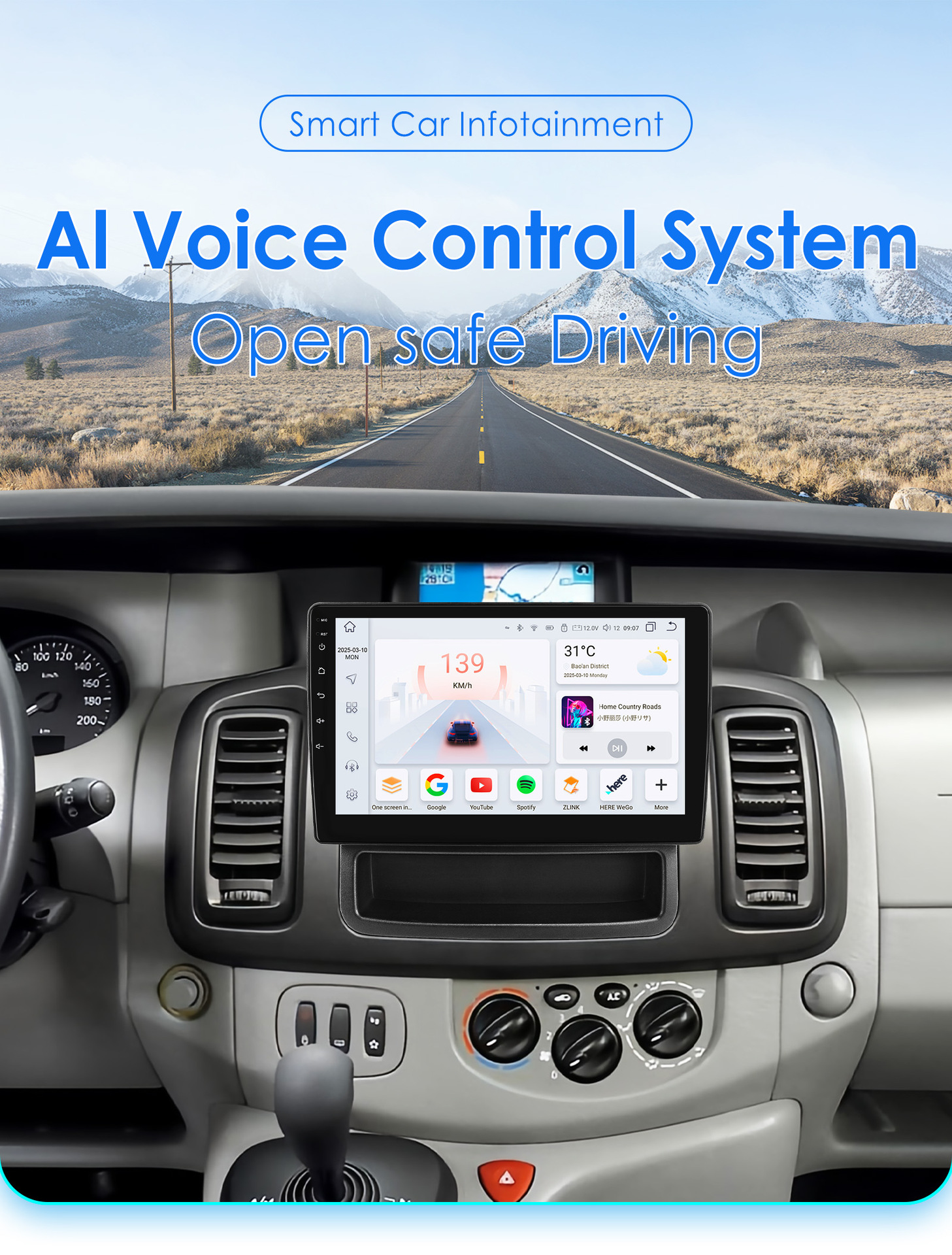 Suitable for 10-14 Renault Trafic Opel Vivaro Car Android Large Screen Navigation Gps All-In-One Machine