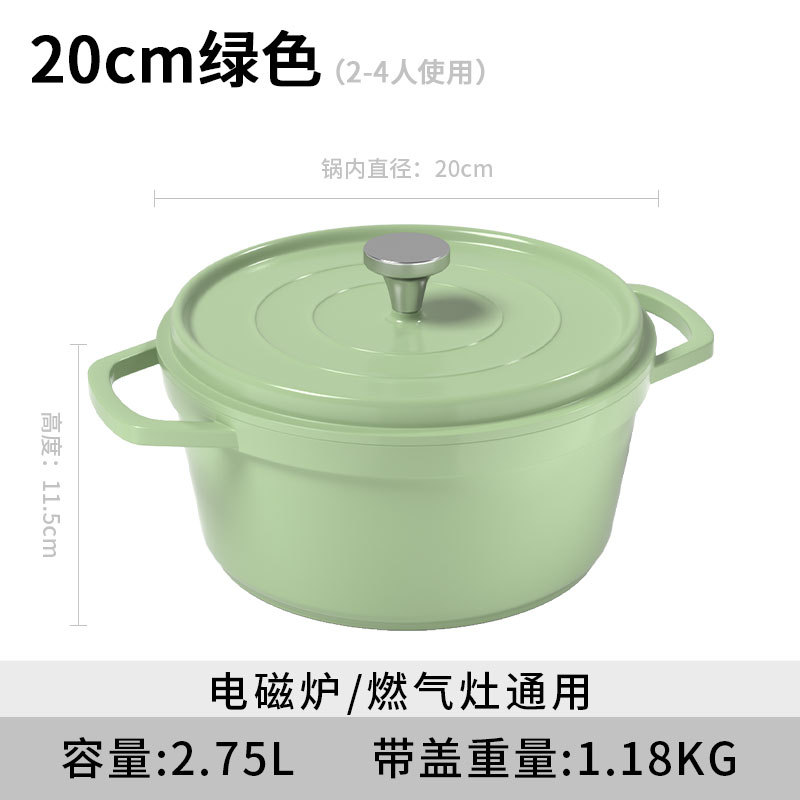 Olla esmaltada verde de 20 cm