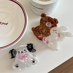 韩版卡通大号醋酸抓夹趣味百搭外出盘发鲨鱼夹可爱动物少女发夹子