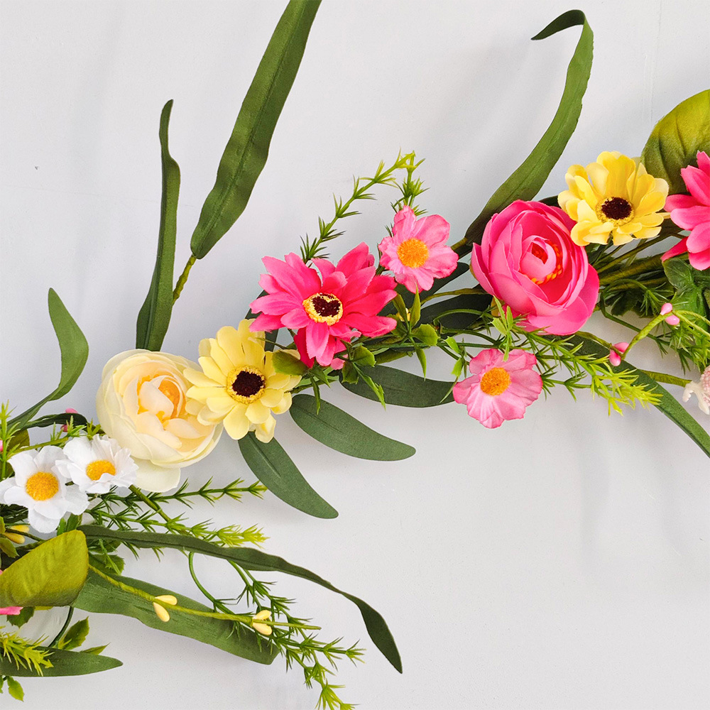 Amazonas primavera flor silvestre corona de trigo primavera verano hogar decoración de puertas y ventanas conjunto de corona de caña 2025