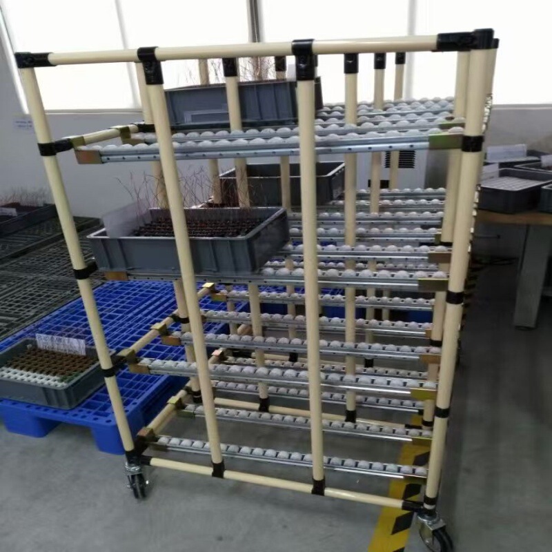 Dongguan Lean Pipe Multi-Layer First-In-First-Out Flow Shelf Turnover Cart Composite Pipe Inclined Flow Material Cart