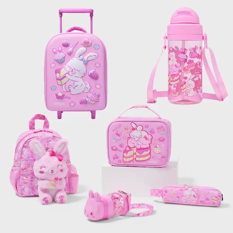 Australia smiggle mochila de dibujos animados jardín de infantes muñeca conejo pequeña mochila bolsillo bolsillo caja de comidas