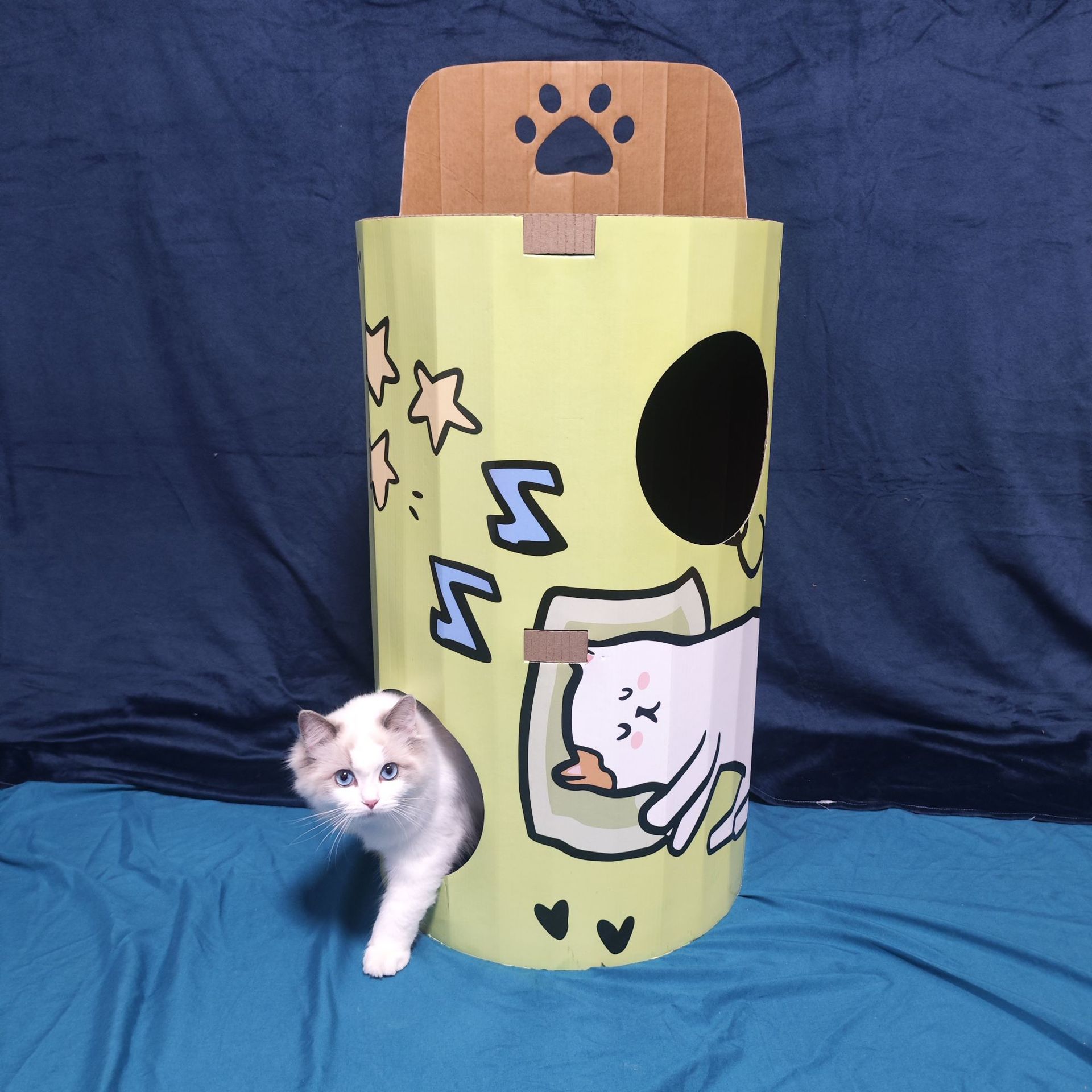 Wholesale cuatro estaciones generales gato gato gato agarrar tablero de té de leche barril de papel corrugado doble capa gato villa garra de molienda no desgaste