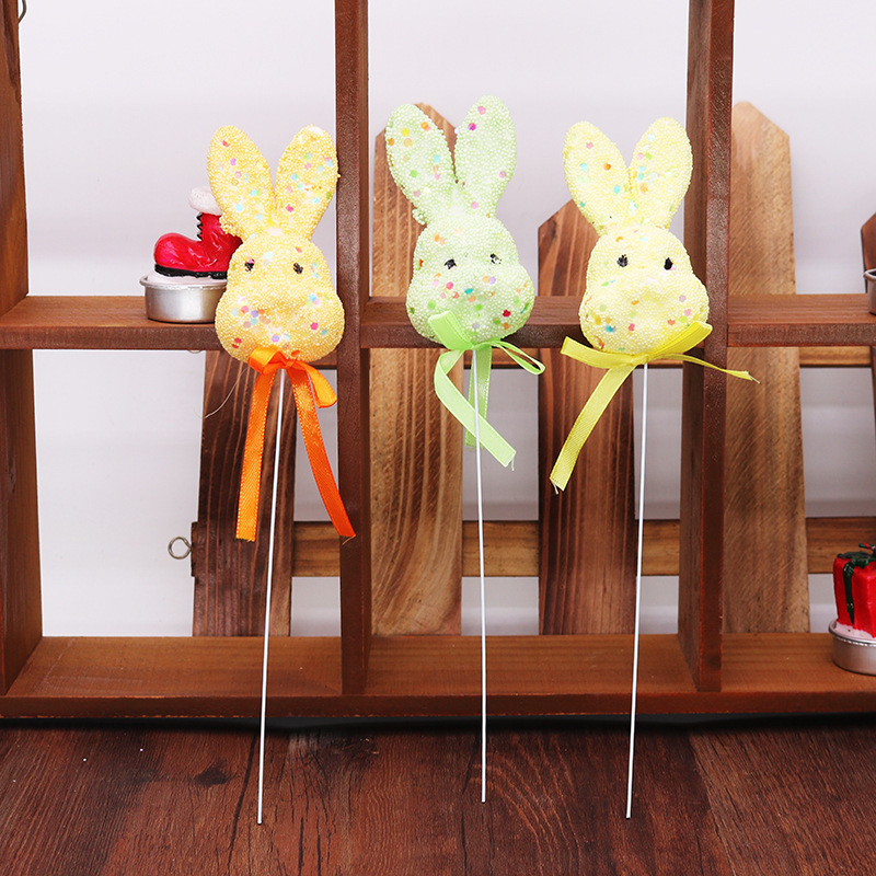 Nuevas decoraciones de Pascua 9 * 5cm espuma colorida conejo huevo de resurrección conejo huevo de resurrección