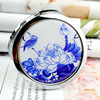 Portable makeup mirror dripping peony flower makeup mirror portable double -sided folding makeup beauty small mirror engraved logo