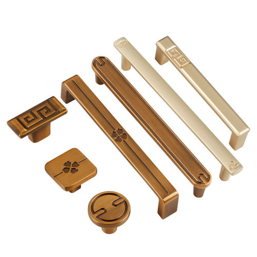 Factory direct sales New Chinese style cabinet door furniture handle Retro zinc alloy drawer wardrobe cabinet door handle