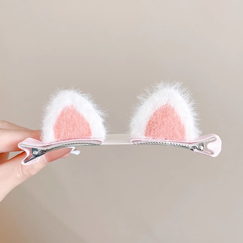 Clipper de pelo de peluche de orejas de gato para niños 2024 nuevo clipper de peluche lateral pinzas de cabello para el cabello de niña tocado de bebé