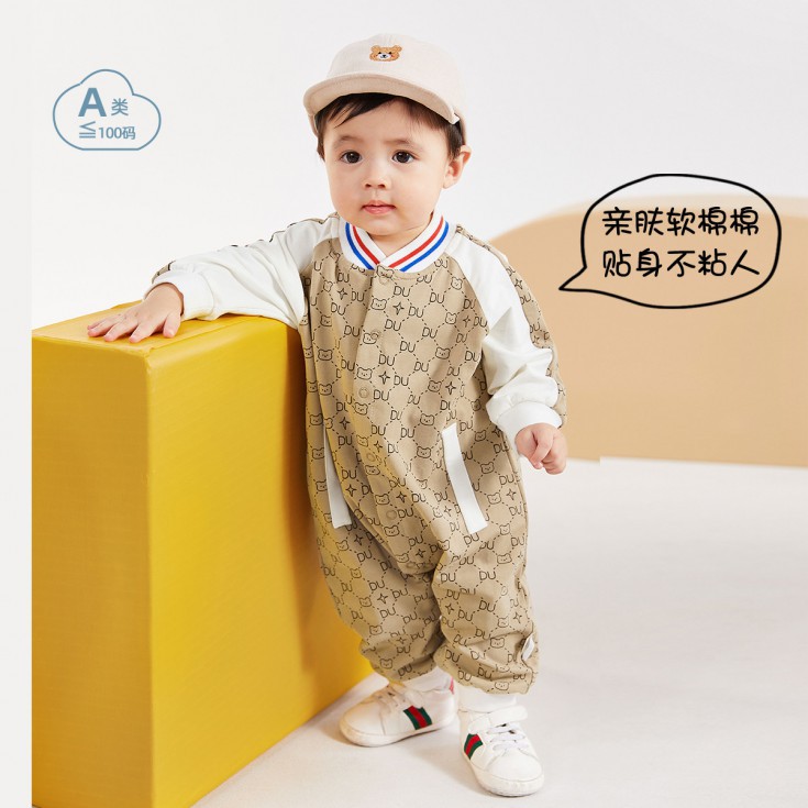 【小熊印花】婴儿连体衣春秋宝宝哈衣爬服春装新生儿春季衣服童装