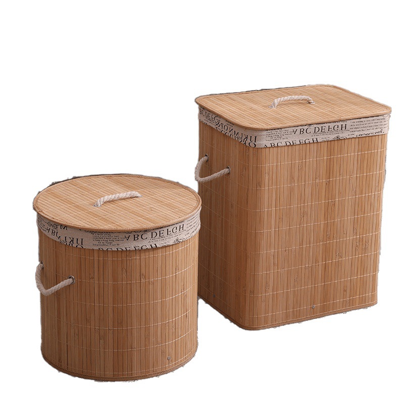Cesta de ropa sucia Envío gratis Cesta de ropa sucia grande tejida de bambú Cesta de almacenamiento de juguetes Cesta de almacenamiento Cubo de almacenamiento Tela Juguete plegable