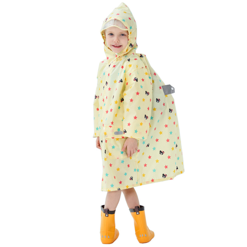 High-Quality Children's Raincoat with School Bag for Male and Female Babies and Toddlers One-Piece Long Waterproof, Windproof and Snowproof Poncho