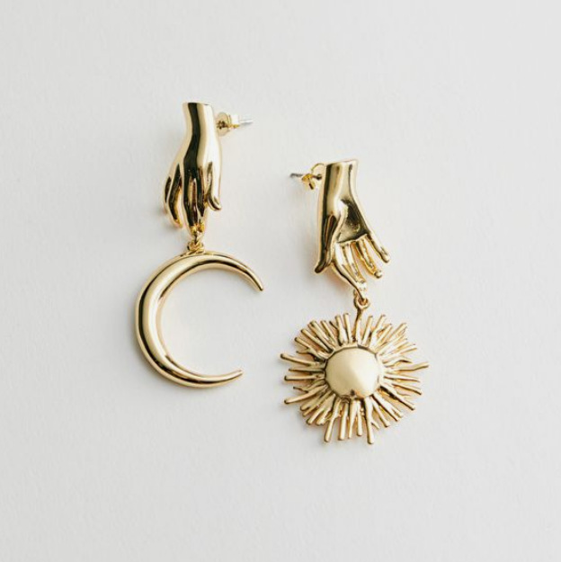 10g Weight Drop Earrings Classification 1 Pair Quantity 1 Pair Retro Streetwear Geometric Moon Plating Alloy Drop Earrings