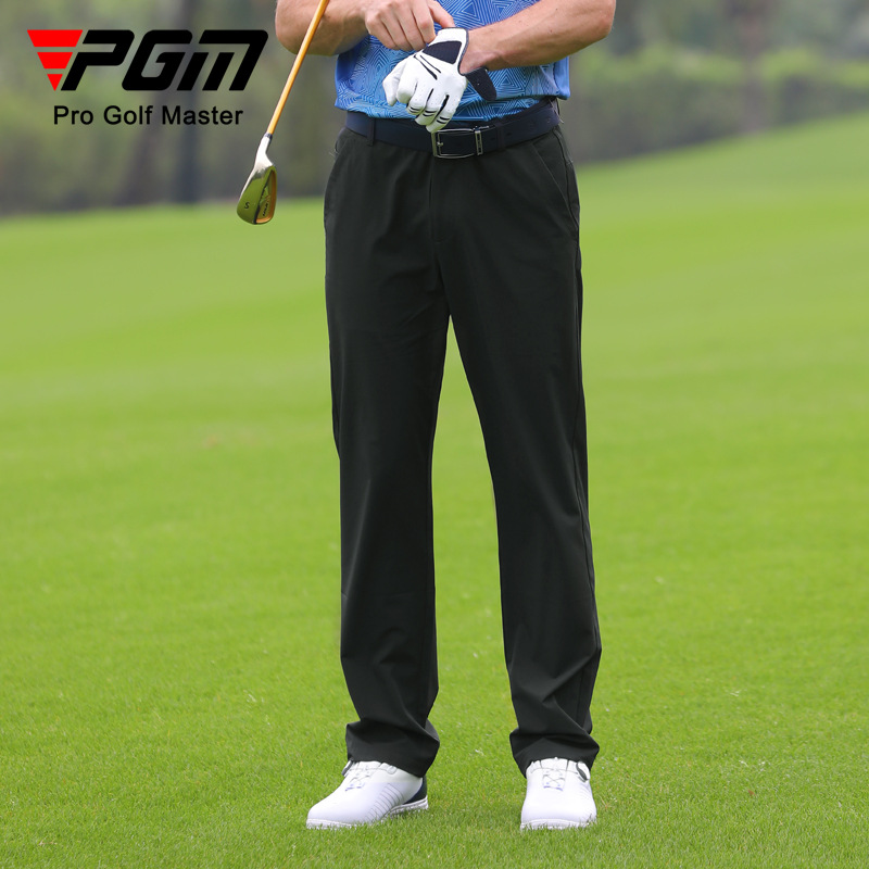 Quần golf nam dài mùa hè PGM vải lưới thoáng khí co giãn nhanh khô — KUZ131-Kaki, KUZ131-Đen, KUZ131-Màu xám nhạt, KUZ131-màu xanh nước biển