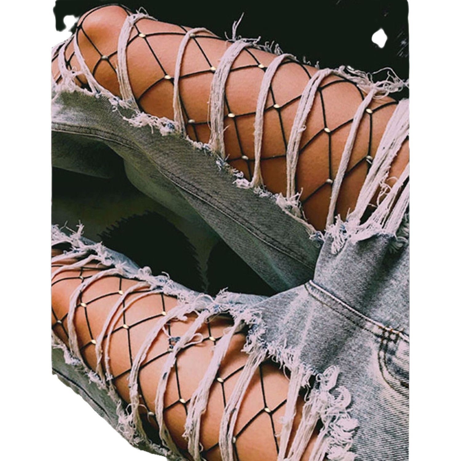 El comercio exterior de Europa y América moda fishnet de una sola pieza calcetines sexy malla hueco caliente rhinestone medias Amazon deseo transfronterizo suministro