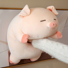 羽绒棉bobo猪毛绒玩具可爱动物抱枕睡觉枕头小猪玩偶靠背靠垫礼物