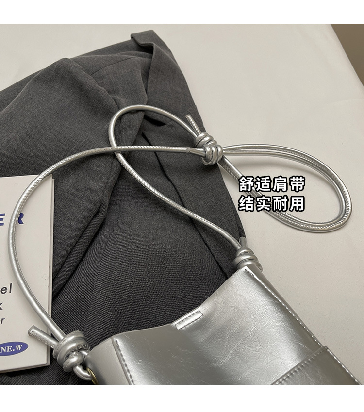 2025 Summer Popular Mini Small Bags for Women New Solid Color Foreign Style Crossbody Bag Korean Style Textured Bucket Bag