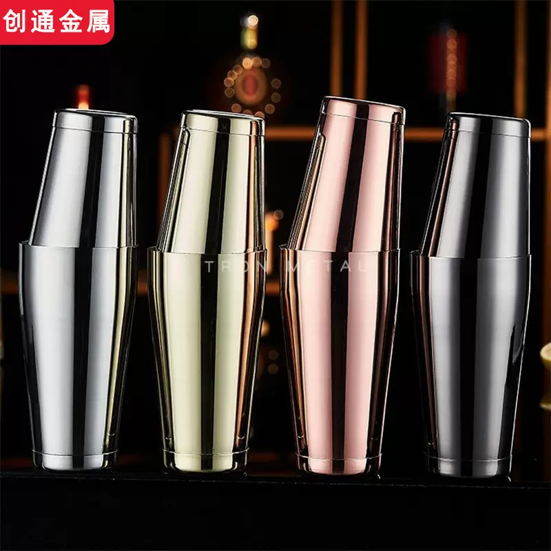 波士顿摇酒壶304不锈钢调酒器套装雪克壶鸡尾酒调酒工具酒吧摇壶