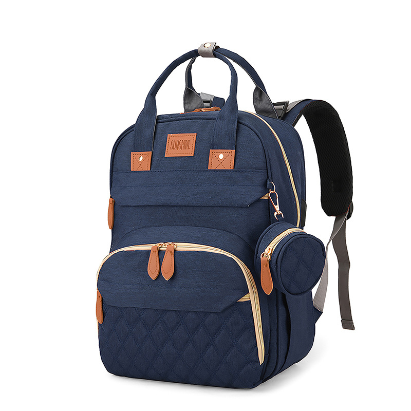 Luz de color sólido clásico ocio bolsas de madre y bebé de color sólido moda versátil para salir ocio viaje mujer mochila de hombro