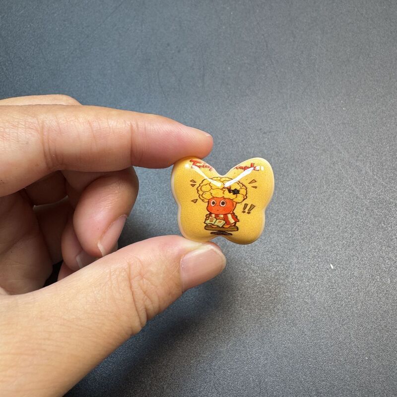 竖孔UV双面彩印卡通蝴蝶DIY手工串珠串笔钥匙链发绳饰品配件材料|undefined