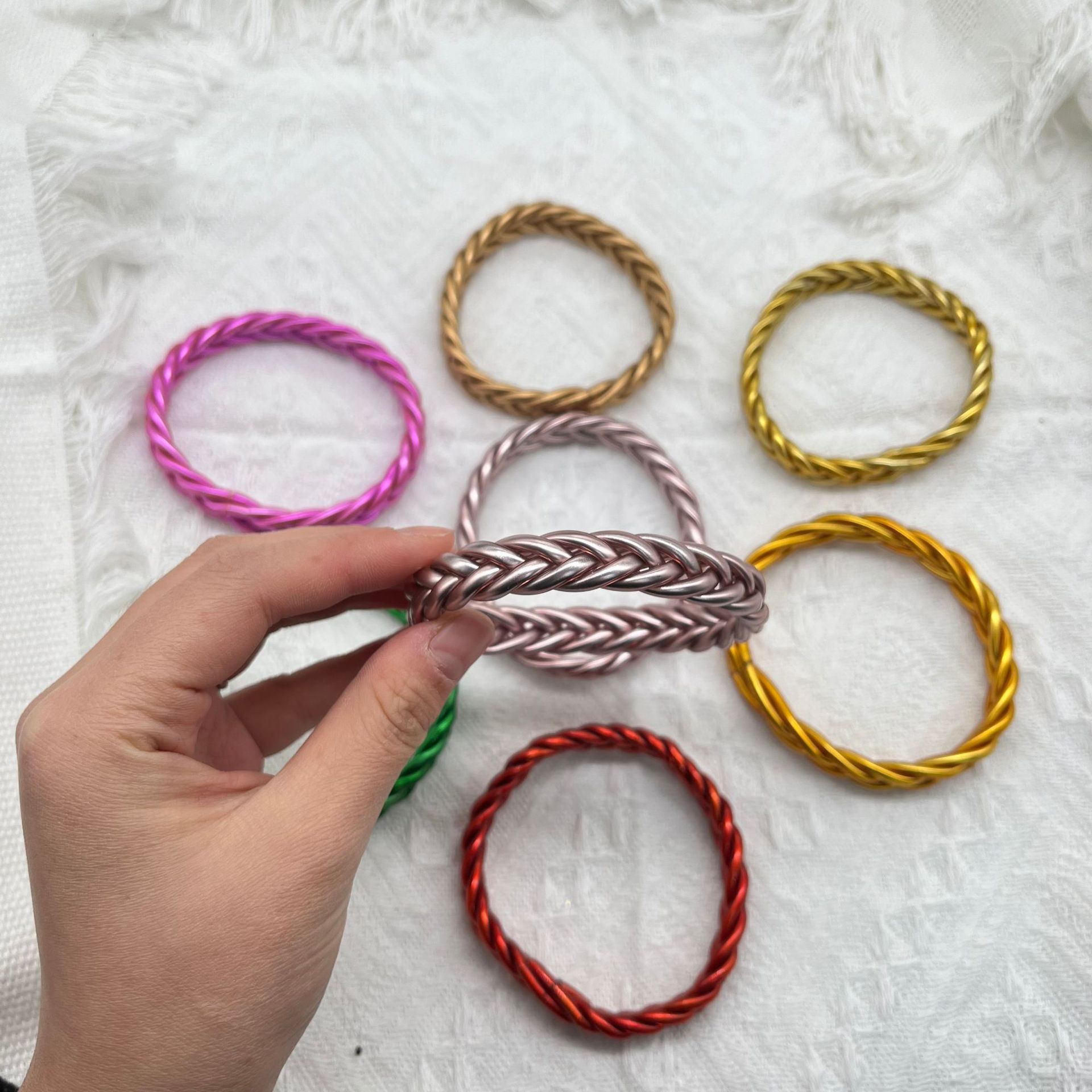 wristband Classification Simple Style Solid Color Silica Gel Braid Unisex Wristband