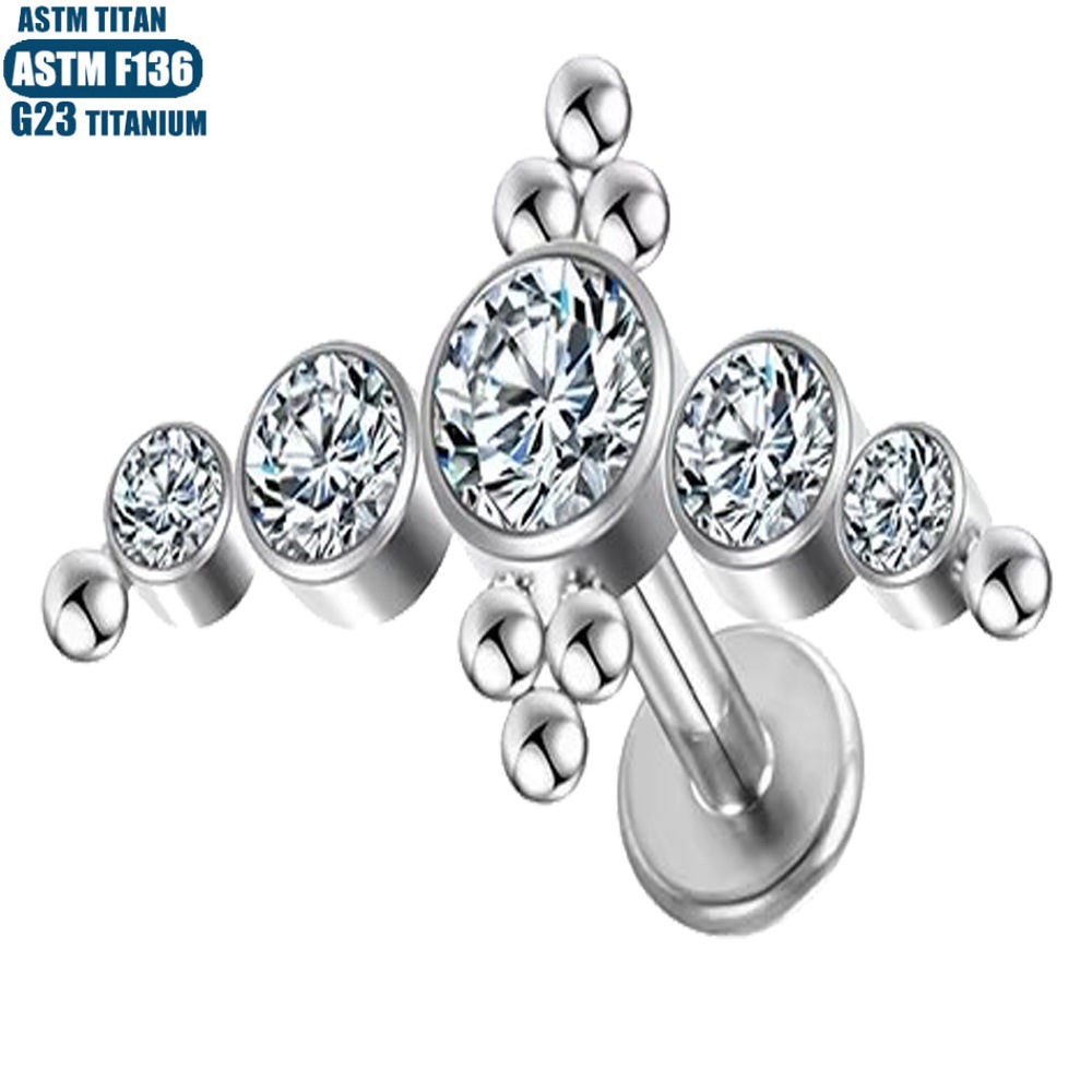 Labret piercing jewelry detail image