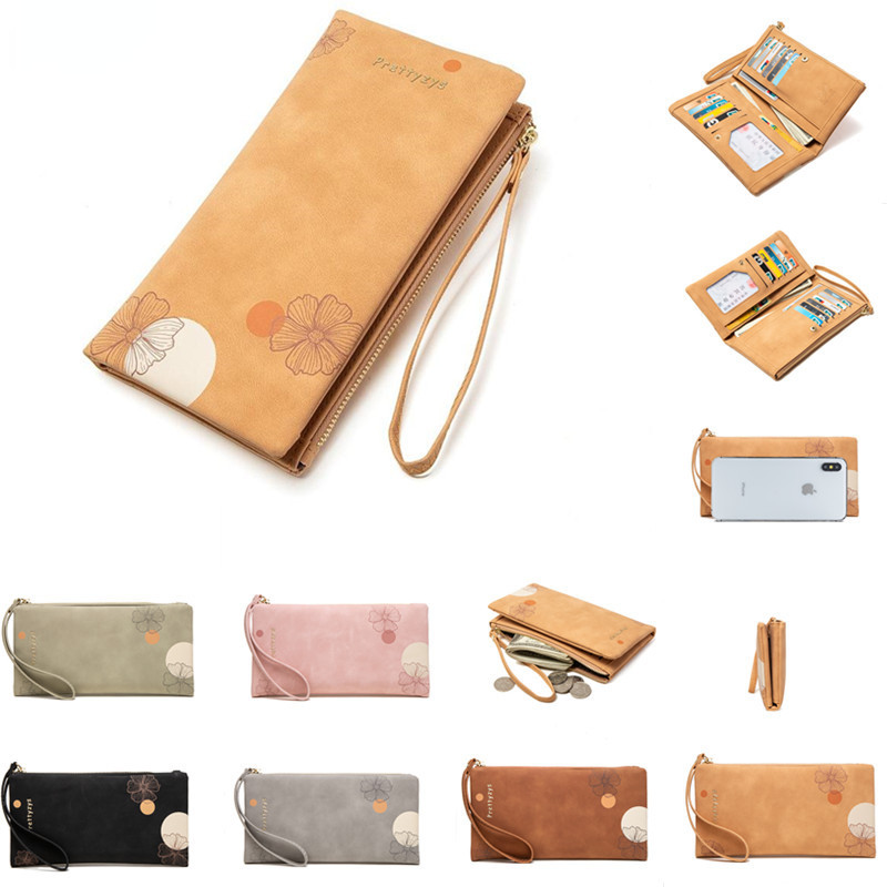 Suede Printed Wallet OEM Large Capacity Zipper Clutch Brand Velvet Wallet purseOEM Customized