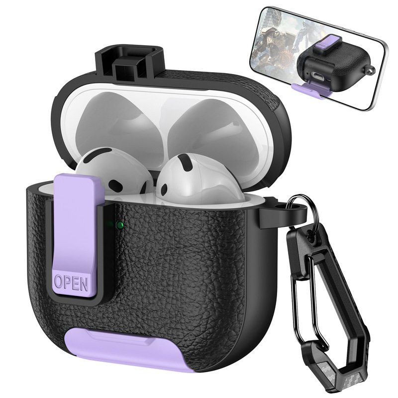新型AirPods Pro 3保護ケース 第4世代イヤホン保護ケース Apple Bluetoothイヤホン保護ケース 携帯電話スタンド|undefined