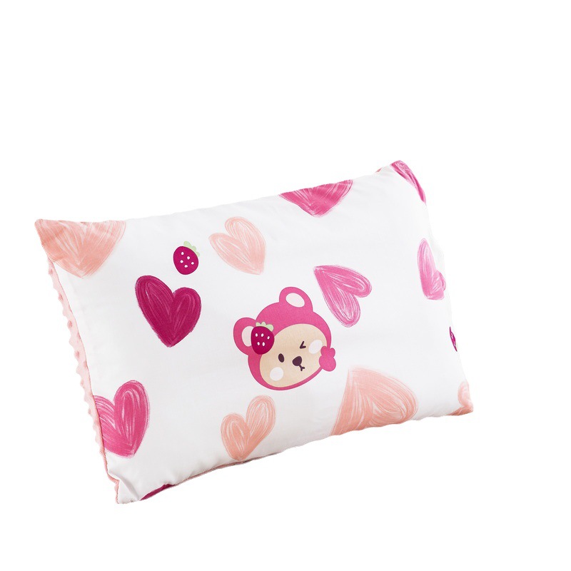 Almohada para niños de jardín de infantes AB cara Almohada de terciopelo de guisantes de algodón Almohada de almohada desmontable para niños de uno a diez años